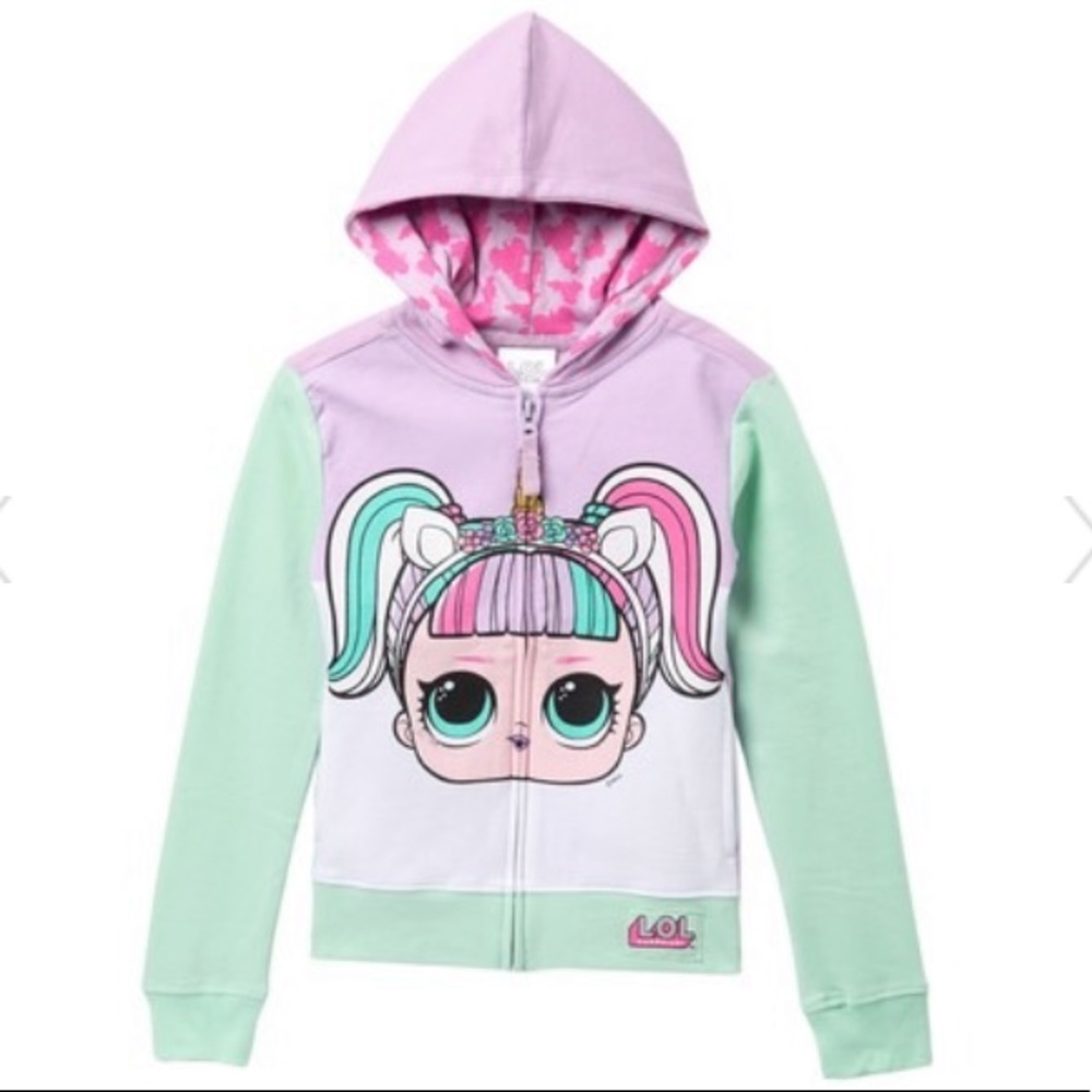 BNWT Girls L.O.L. SURPRISE! Unicorn Zip-up Hoodie